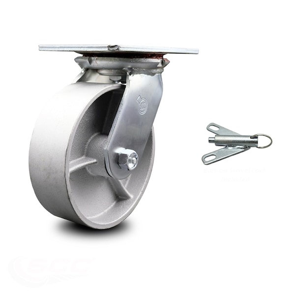 6 Inch Heavy Duty Semi Steel Caster with Ball Bearing and Swivel Lock SCC